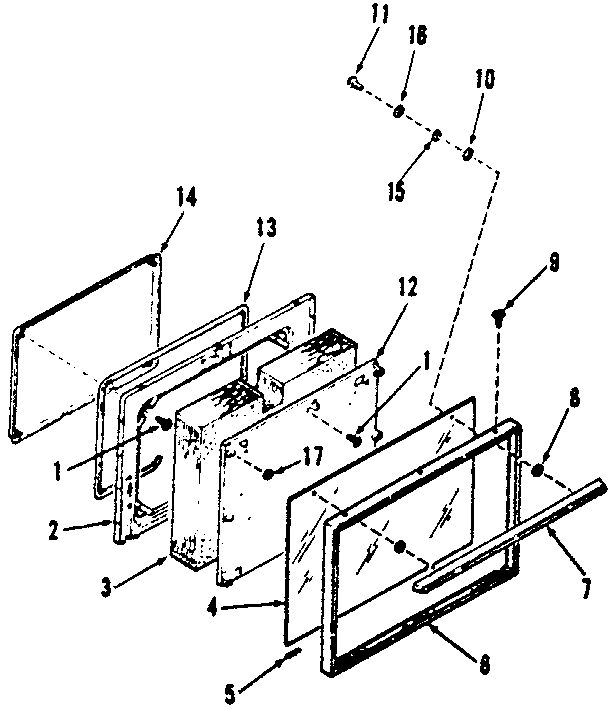 Kenmore 9119318810 oven door section diagram