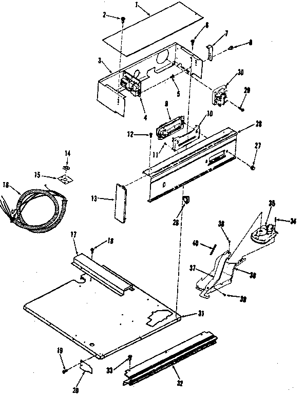 Kenmore 2784038892 control panel section diagram
