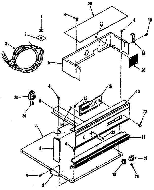 Kenmore 2784228891 control panel section diagram