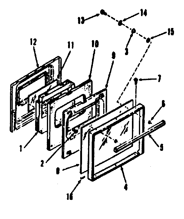 Kenmore 2784228891 oven door section diagram