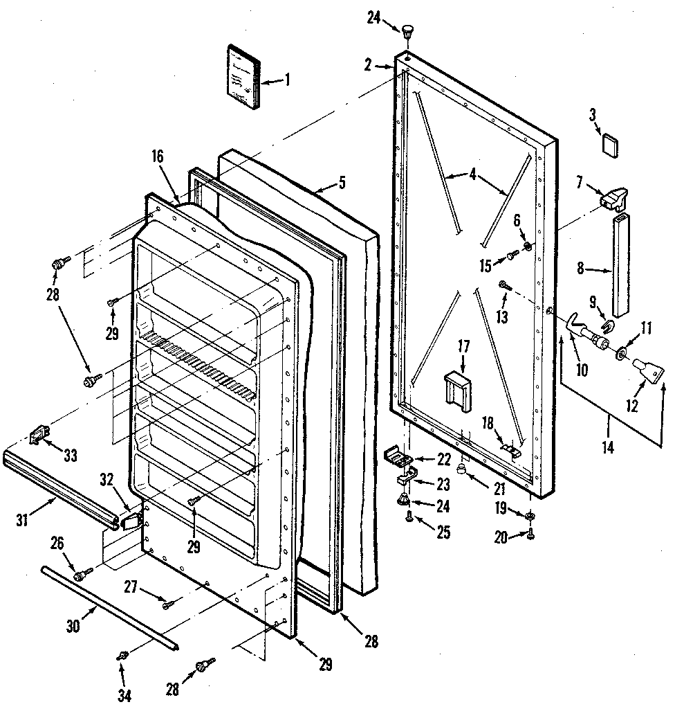 Kenmore 2538283680 door diagram
