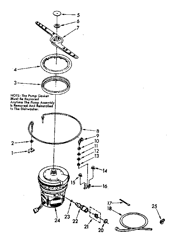Kenmore 6651578580 heater, pump and lower sprayarm diagram