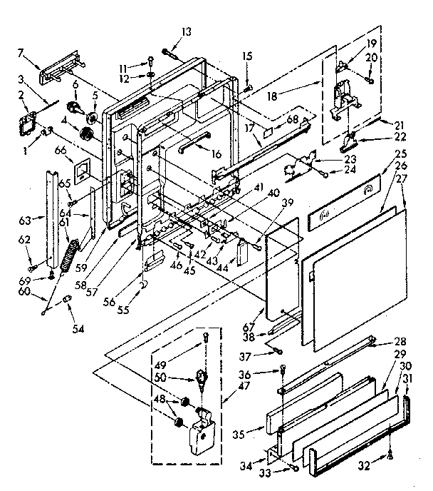 Kenmore 6651578580 door and toe panel diagram