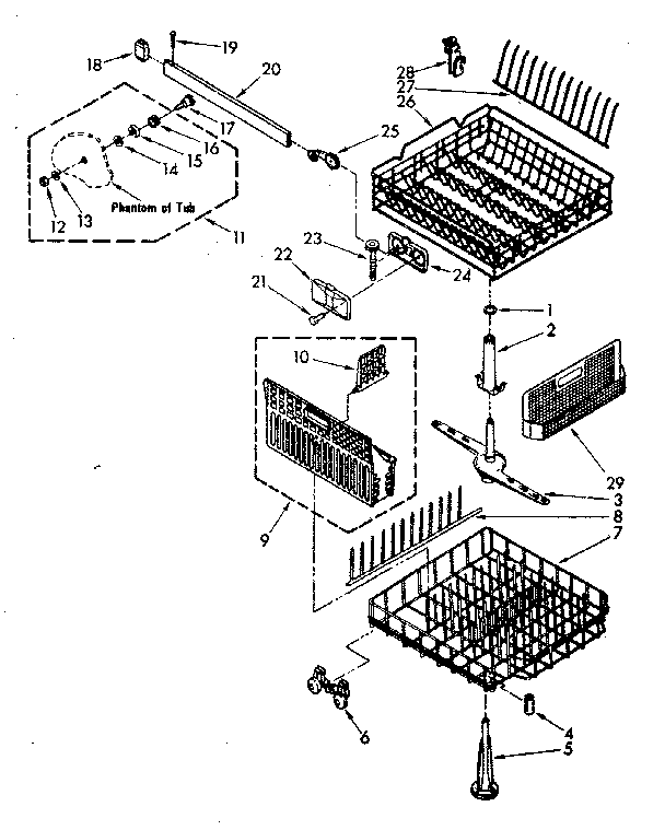 Kenmore 6651578580 dishrack diagram