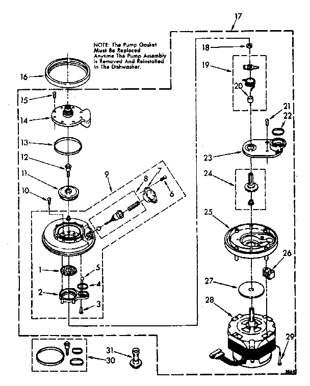 Kenmore 6651696581 pump and motor diagram