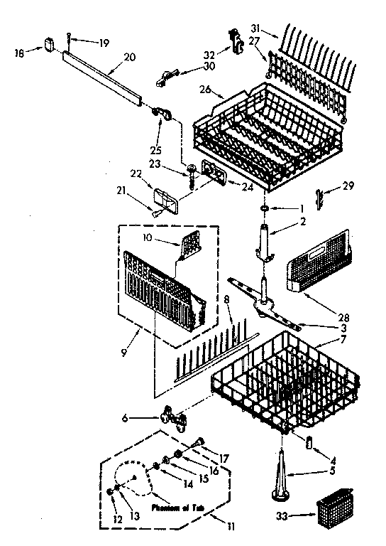 Kenmore 6651696581 dishrack diagram