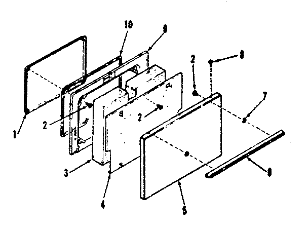 Kenmore 9116408810 oven door section diagram