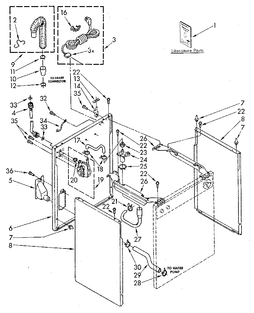 Kenmore 11084419700 rear and side panel parts diagram