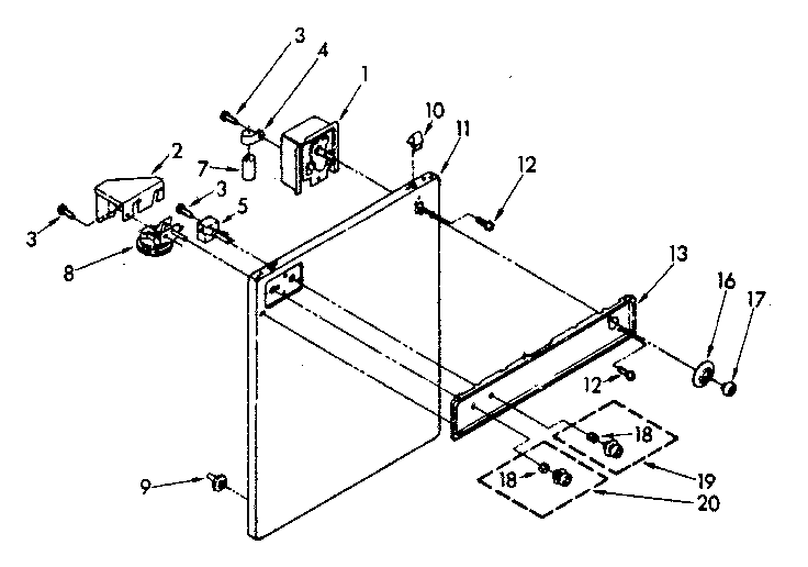 Kenmore 11084419700 console and front panel parts diagram