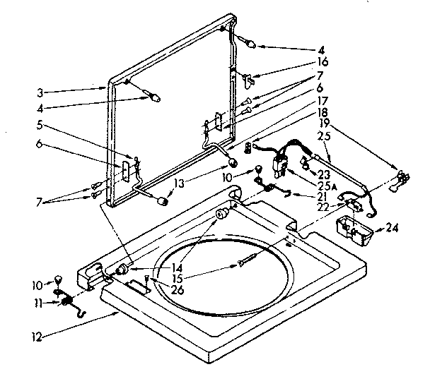 Kenmore 11084419700 washer top and lid parts diagram