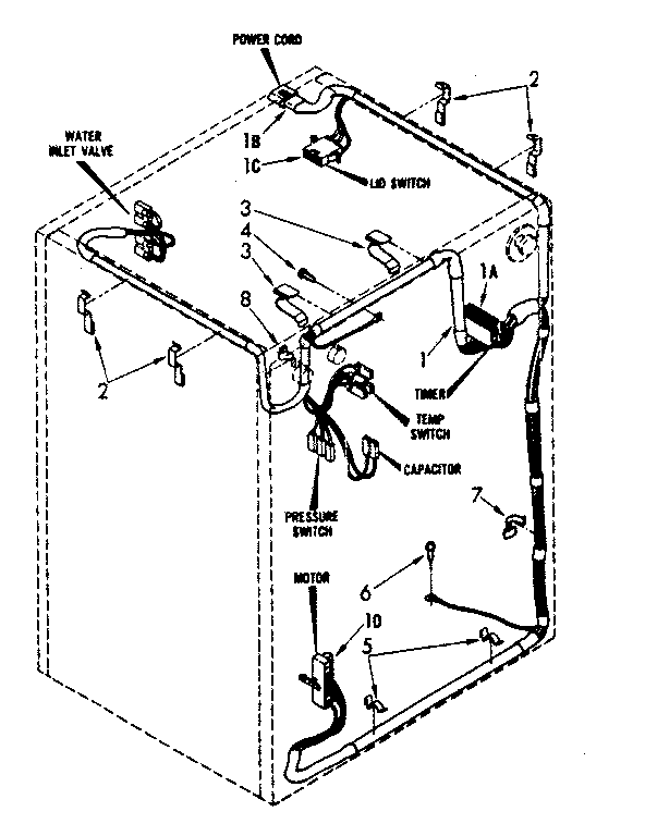 Kenmore 11084419700 wiring harness parts diagram