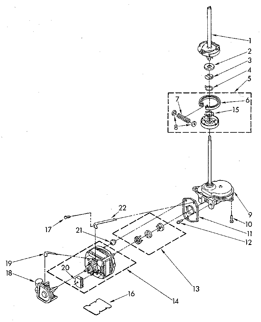Kenmore 11084419700 brake, clutch, gearcase, motor and pump parts diagram