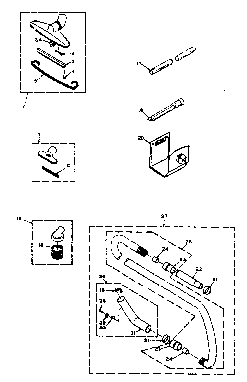Kenmore 116100 attachment parts diagram
