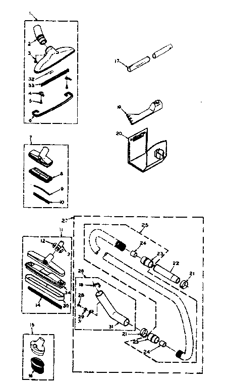 Kenmore 116100 attachment parts diagram