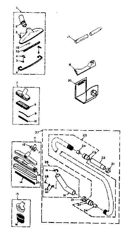 Kenmore 11640110 attachment parts diagram