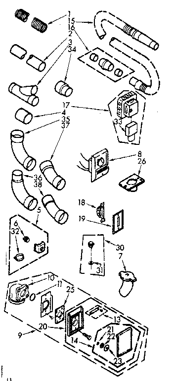 Kenmore 116501 installation kit parts diagram