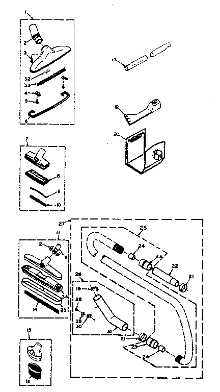 Kenmore 116501 attachment parts. diagram