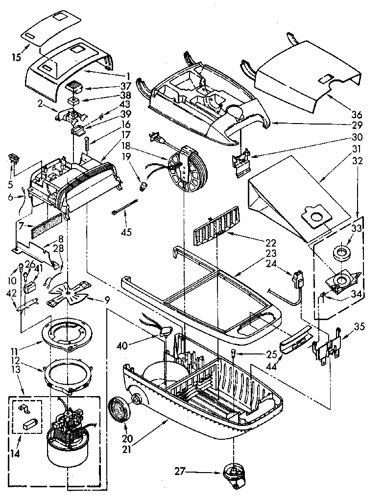 Kenmore 1162943580 vacuum cleaner diagram