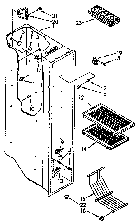 Kenmore 1068480110 freezer liner diagram