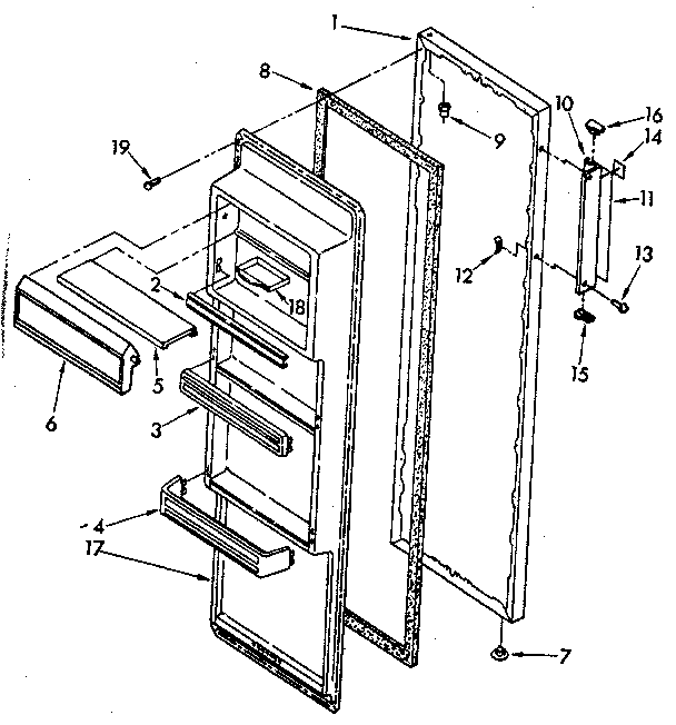 Kenmore 1068480110 refrigerator door diagram