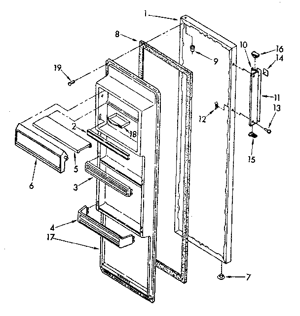 Kenmore 1068580280 refrigerator door parts diagram