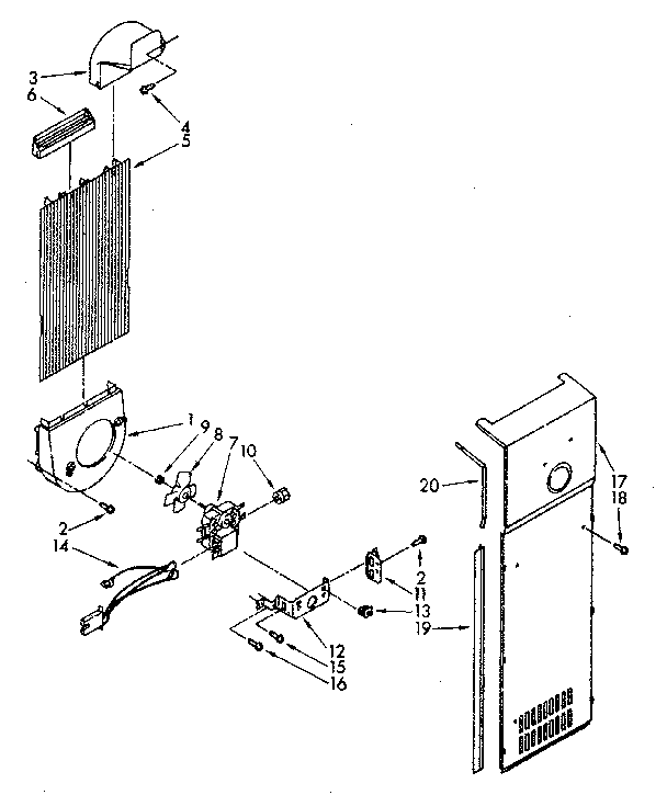 Kenmore 1068580280 air flow parts diagram