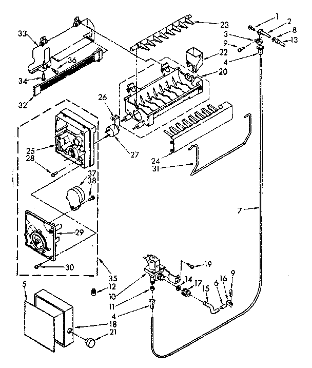 Kenmore 1068580280 icemaker parts diagram