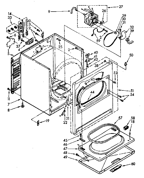 Kenmore 11086682310 cabinet diagram