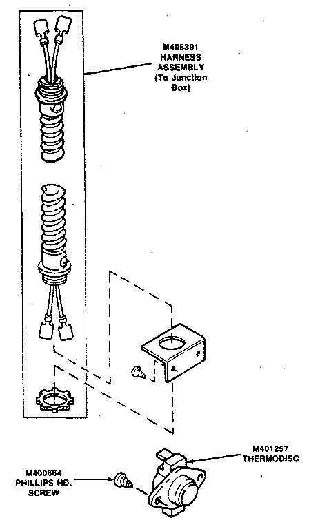 Kenmore 999L30XG cabinet high limit and harness assembly diagram