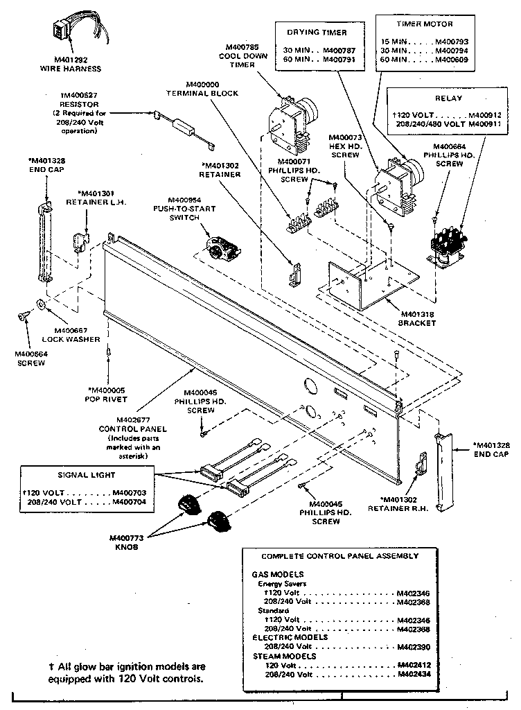 Kenmore 99965CG control panel assembly (manual) diagram