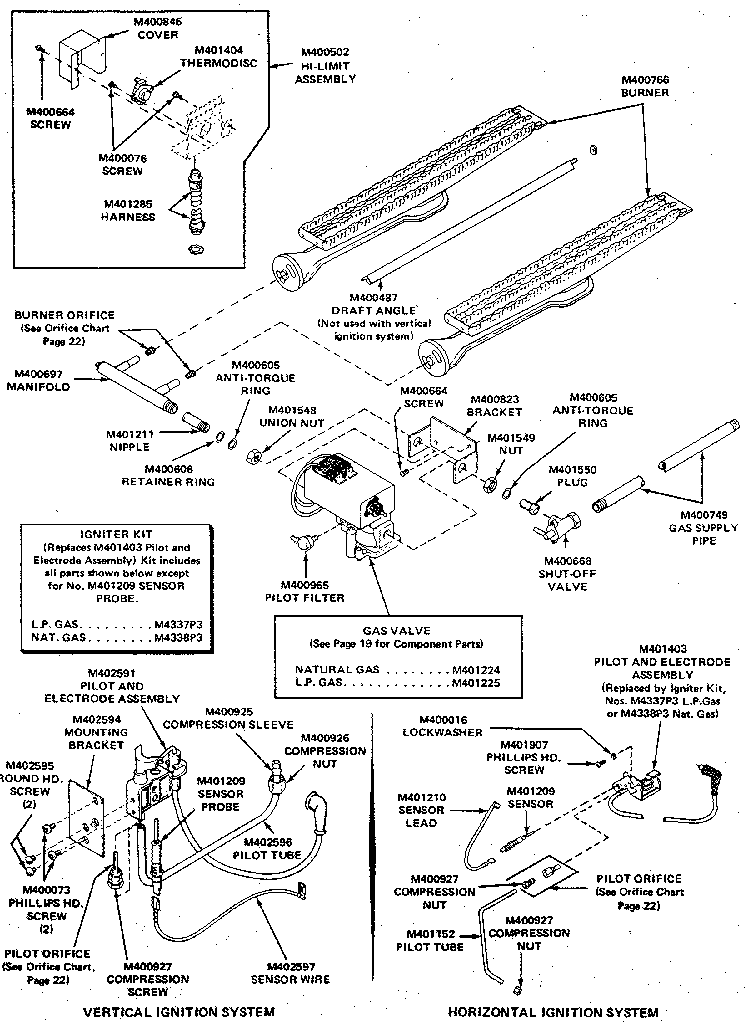 Kenmore 99965CG gas heater assembly (automatic ignition) diagram