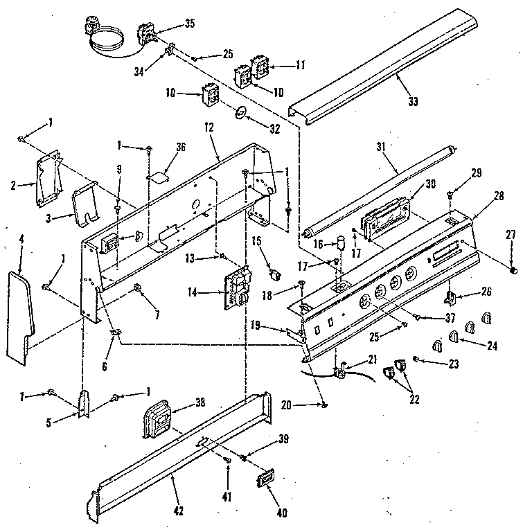 Kenmore 9119398890 backguard section diagram