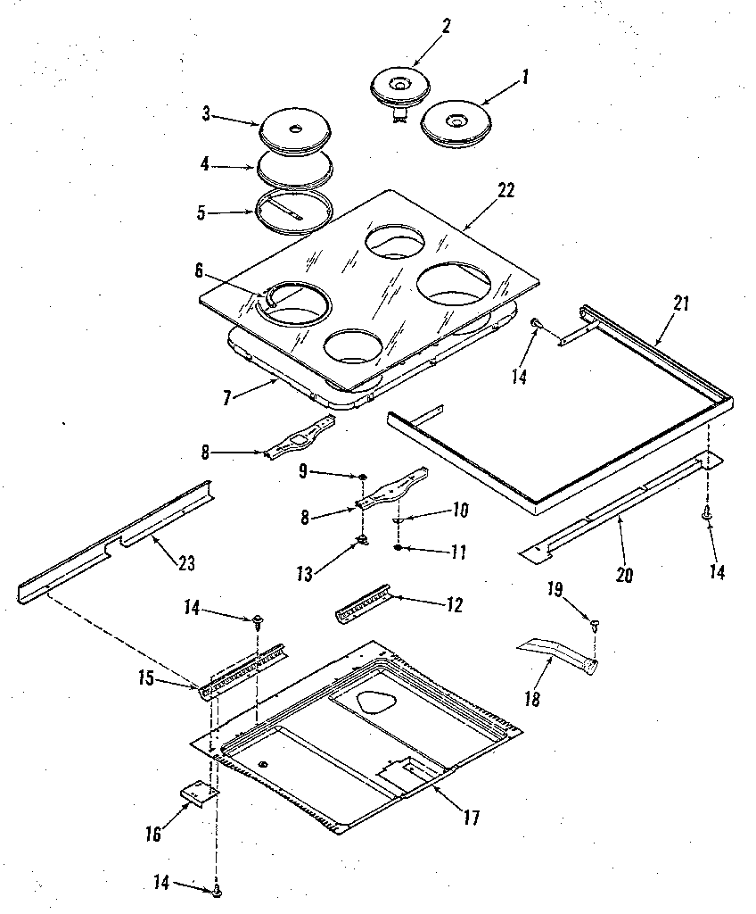Kenmore 9119398890 main top section diagram