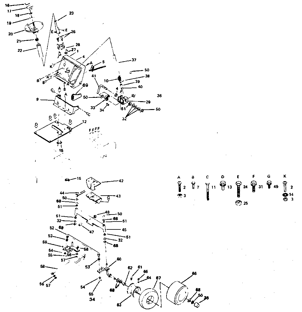 Craftsman 917254221 steering and front axle diagram