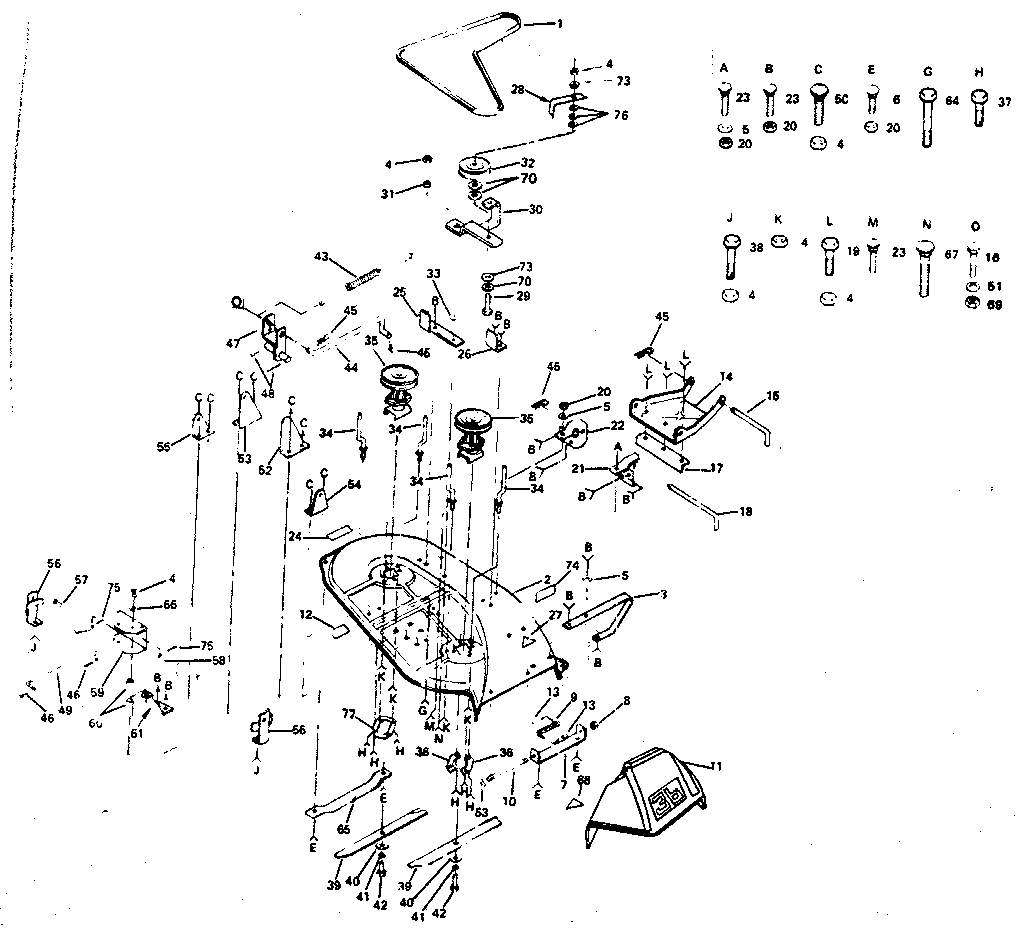 Craftsman 917254221 36" mower diagram