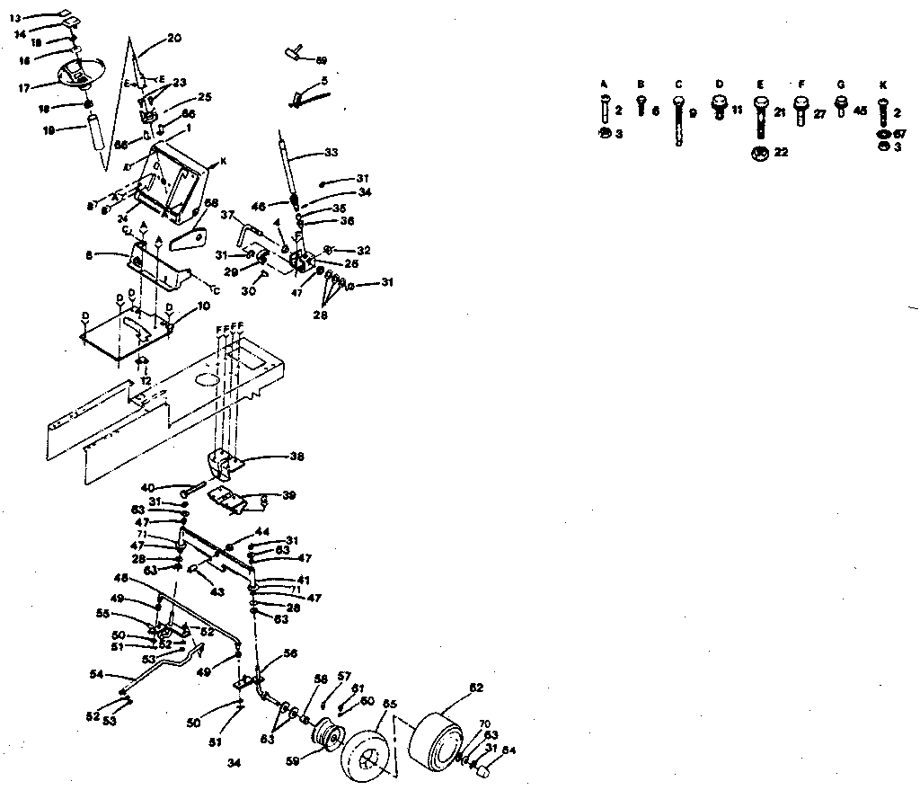 Craftsman 917254231 steering and front axle diagram
