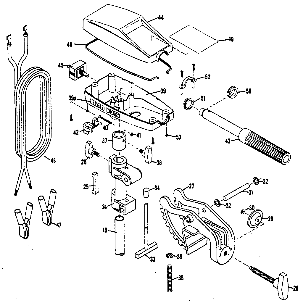 Minn Kota 25M replacement parts diagram