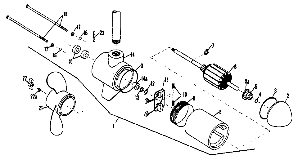 Minn Kota 25M motor assembly diagram