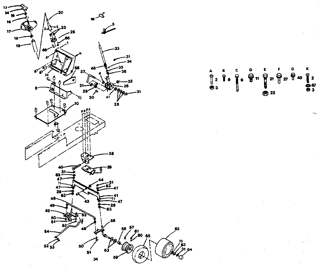 Craftsman 917254242 steering and front axle diagram