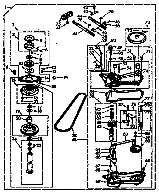 Kenmore 1107104902 gearcase/transmission diagram