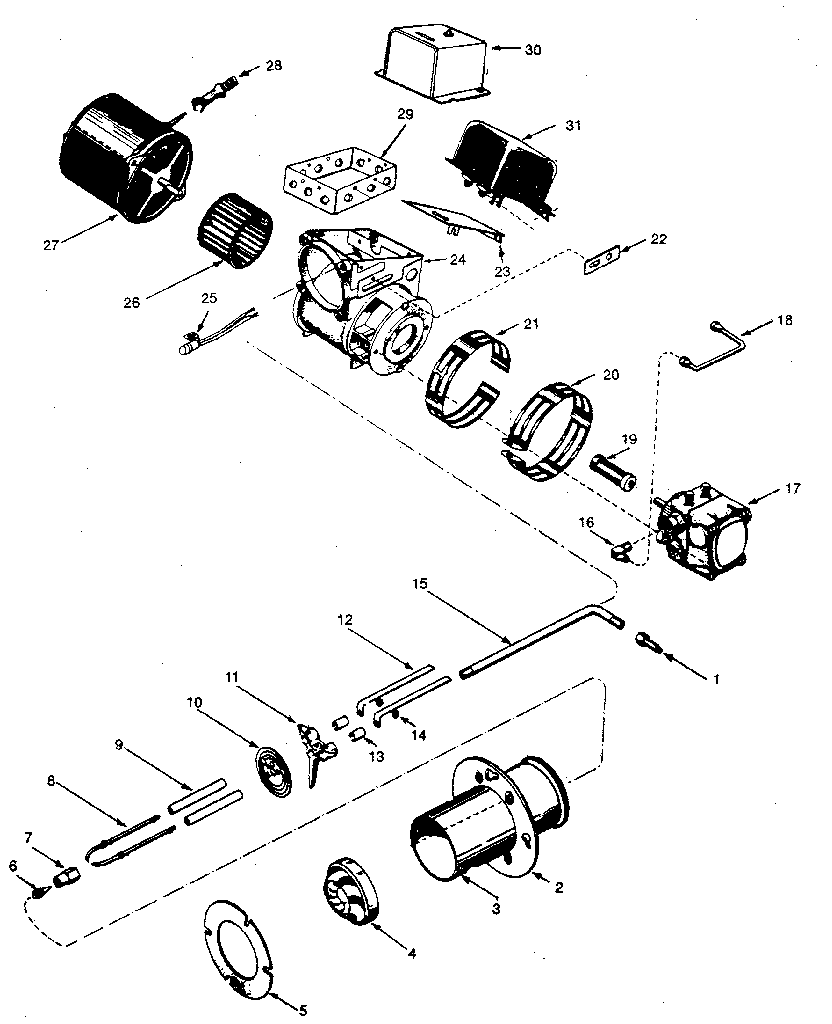 ICP NLOD112DF03 burner assembly diagram