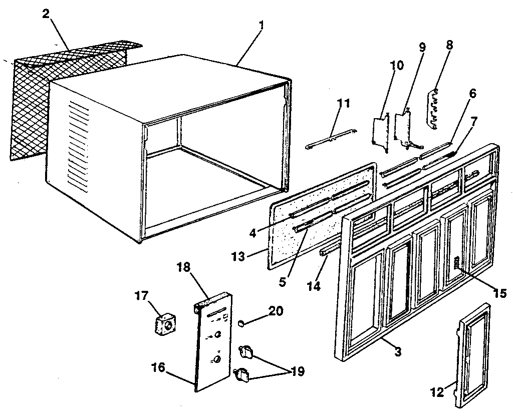 Kenmore 2538782590 cabinet and front panel diagram