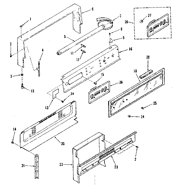 Kenmore 9117398610 backguard section diagram