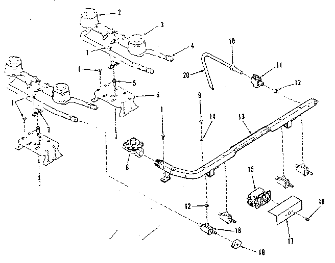 Kenmore 9117398610 top burner section diagram