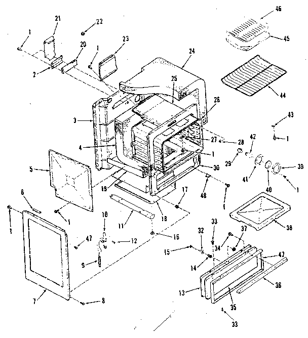 Kenmore 9117398610 oven body section diagram