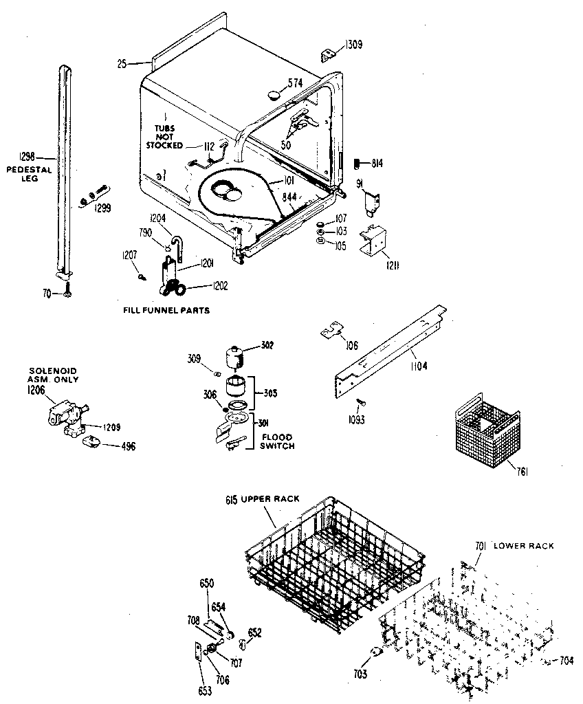 GE GSD400YK-01 tub assembly diagram