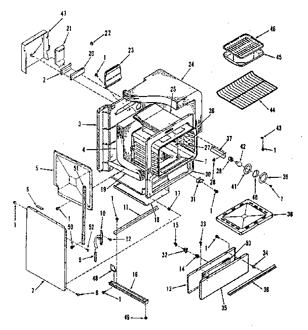 Kenmore 9117898514 oven body section diagram