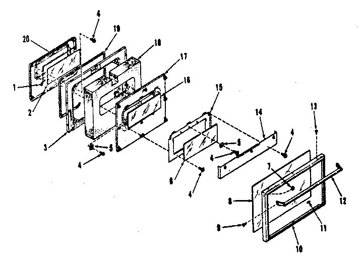 Kenmore 9117898514 oven door section diagram