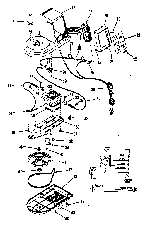Kenmore 400693100 wiring diagram and motor housing diagram