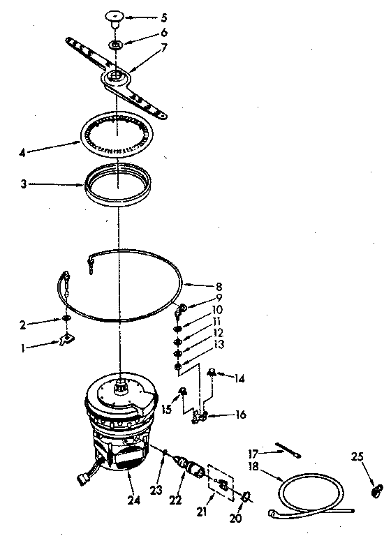 Kenmore 6651678581 heater, pump and lower sprayarm diagram